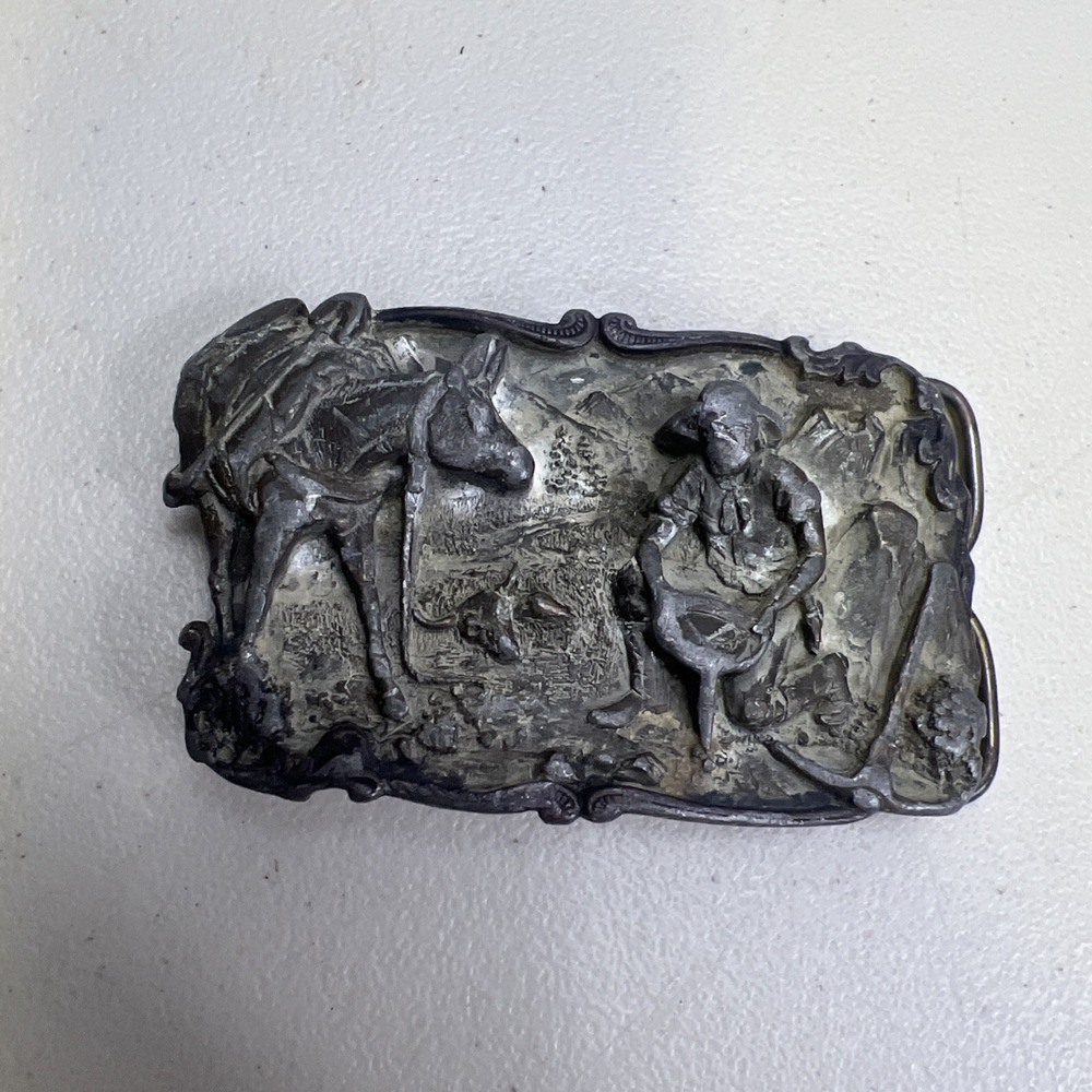 Pewter Belt Buckle Siskiyou 1981 Arroyo‎ Grande Dreams Of Striking It Rich